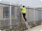 We repair the damaged fencing with new steel components.